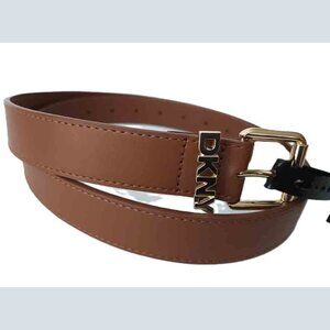 NWT Original DKNY Logo Belt Saddle Brown Women's Size L / XL